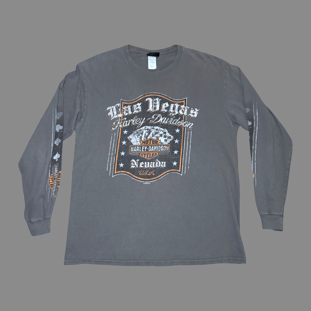 Harley-Davidson Las Vegas Gray LS Tee Mens Large 2019